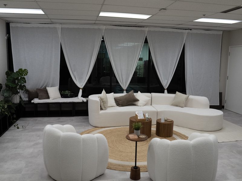 Spotless room after post-construction cleaning