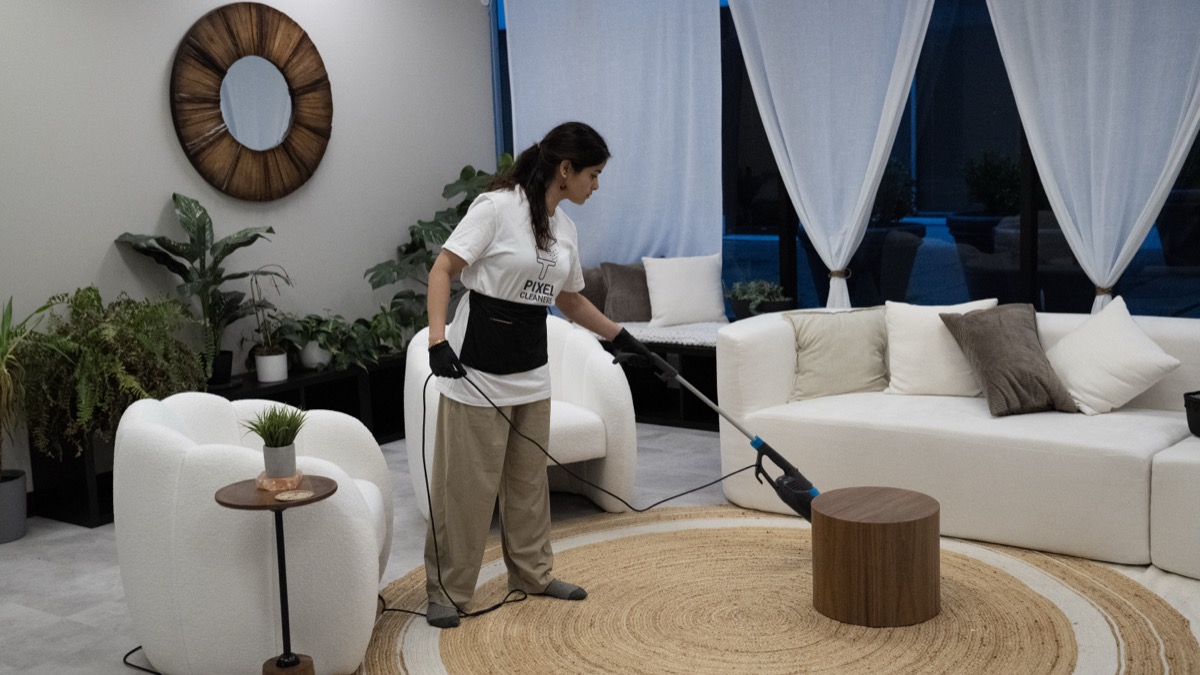 Detailed bathroom cleaning including grout and fixtures in Vancouver